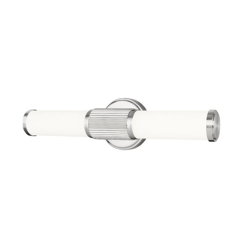 Z-Lite Idris Solange 19" 1-Light LED Integrated Brushed Nickel Steel Opal White Glass Shade Vanity Lighting