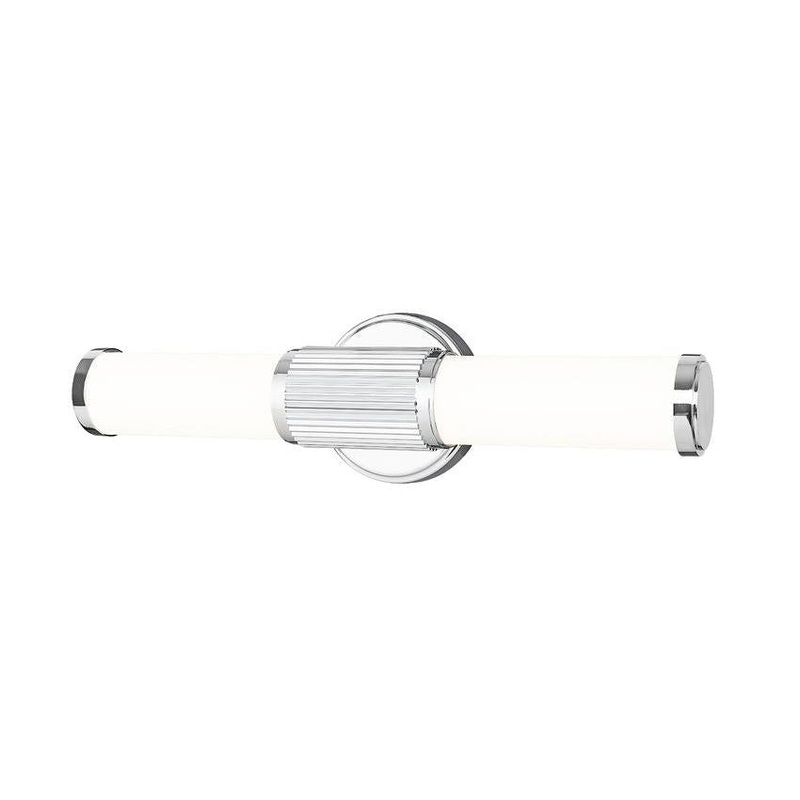 Z-Lite Idris Solange 19" 1-Light LED Integrated Chrome Steel Opal White Glass Shade Vanity Lighting