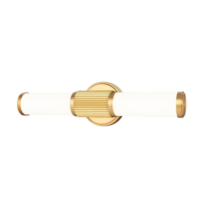 Z-Lite Idris Solange 19" 1-Light LED Integrated Modern Gold Steel Opal White Glass Shade Vanity Lighting