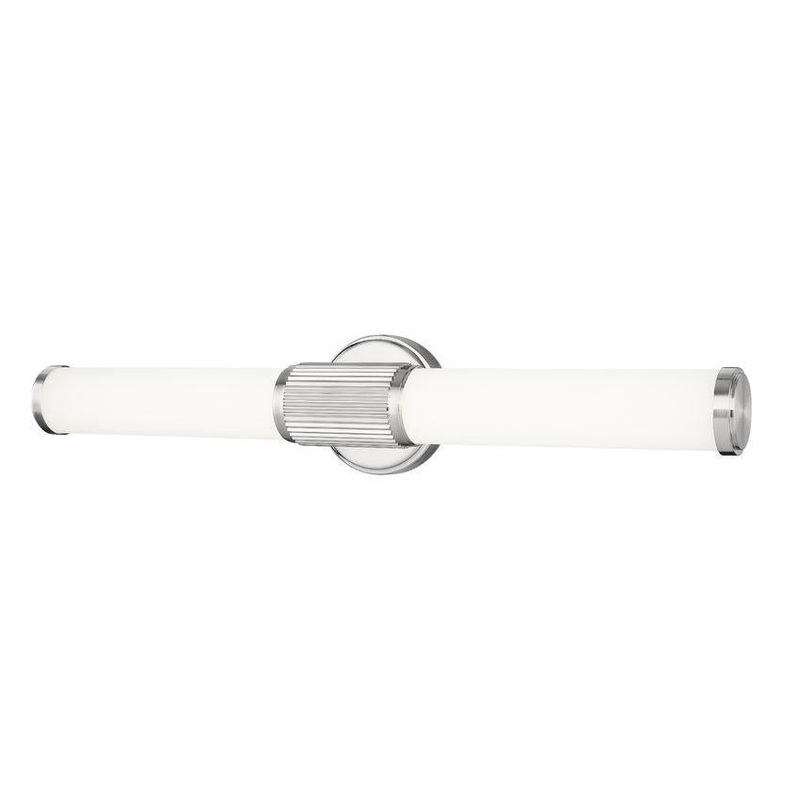 Z-Lite Idris Solange 26" 1-Light LED Integrated Brushed Nickel Steel Opal White Glass Shade Vanity Lighting