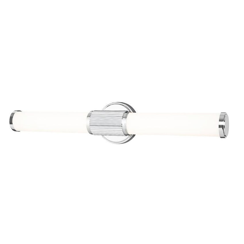 Z-Lite Idris Solange 26" 1-Light LED Integrated Chrome Steel Opal White Glass Shade Vanity Lighting