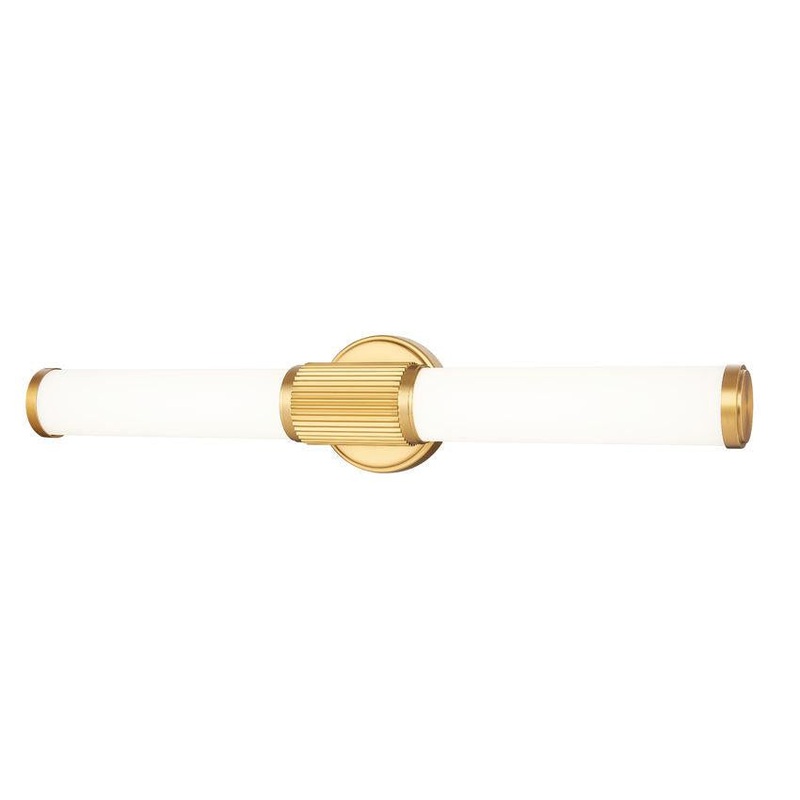 Z-Lite Idris Solange 26" 1-Light LED Integrated Modern Gold Steel Opal White Glass Shade Vanity Lighting