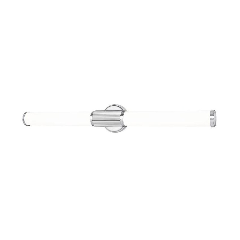 Z-Lite Idris Solange 33" 1-Light LED Integrated Brushed Nickel Steel Opal White Glass Shade Vanity Lighting