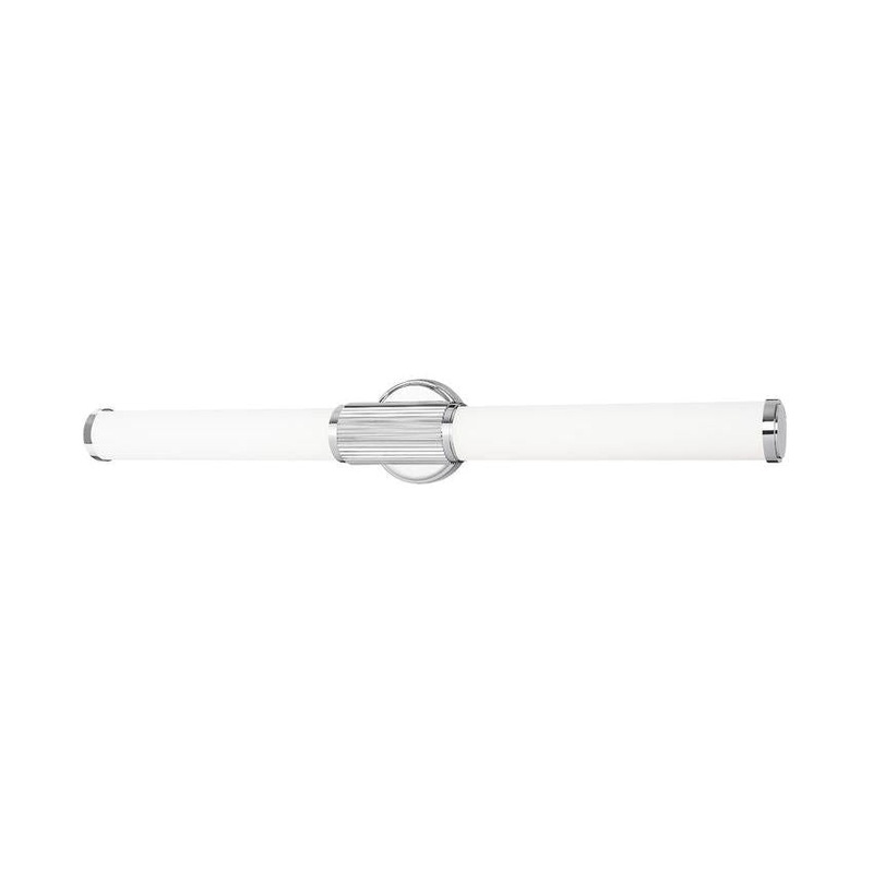 Z-Lite Idris Solange 33" 1-Light LED Integrated Chrome Steel Opal White Glass Shade Vanity Lighting
