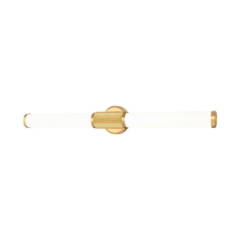 Z-Lite Idris Solange 33" 1-Light LED Integrated Modern Gold Steel Opal White Glass Shade Vanity Lighting