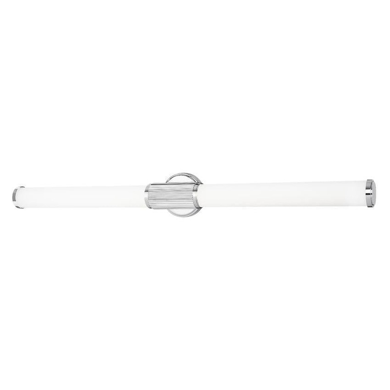 Z-Lite Idris Solange 41" 1-Light LED Integrated Chrome Steel Opal White Glass Shade Vanity Lighting