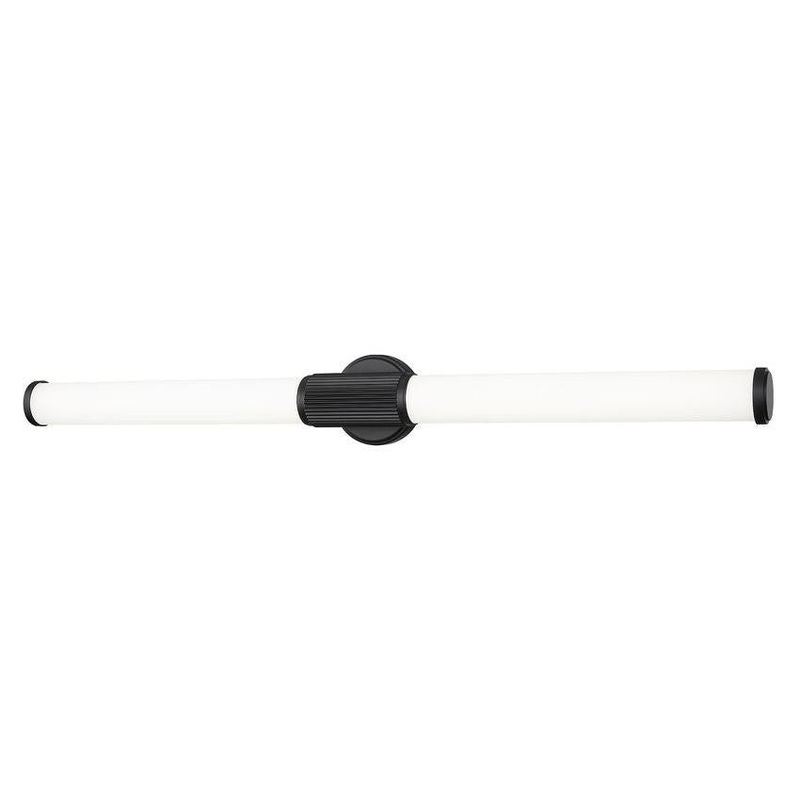 Z-Lite Idris Solange 41" 1-Light LED Integrated Matte Black Steel Opal White Glass Shade Vanity Lighting