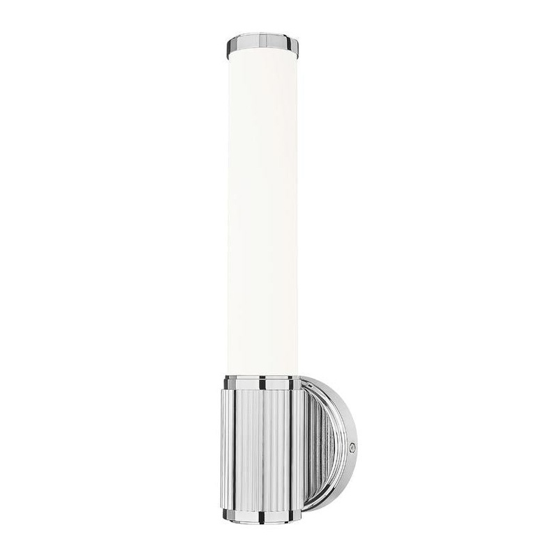 Z-Lite Idris Solange 5" 1-Light LED Integrated Chrome Steel Opal White Glass Shade Wall Sconce