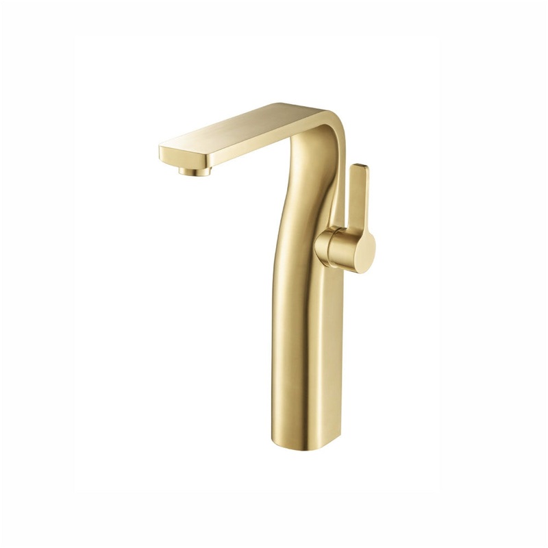 Isenberg Serie 260 11" Single-Hole Satin Brass PVD Deck-Mounted Vessel Bathroom Sink Faucet