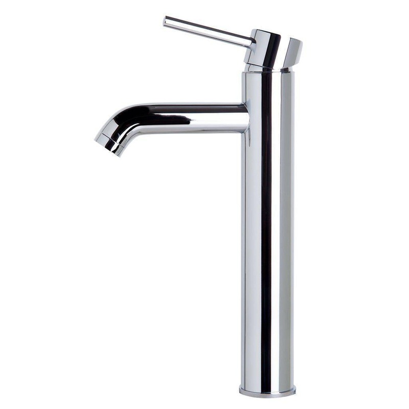 ALFI Brand AB1023-PC Polished Chrome Vessel Round Spout Brass Bathroom Sink Faucet With Single Lever