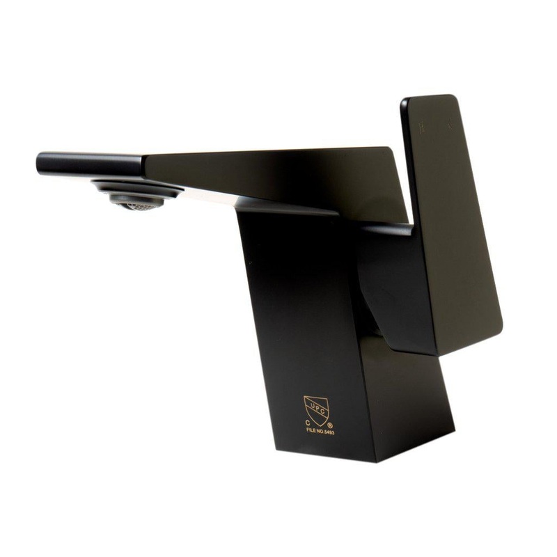 ALFI Brand AB1470-BM Black Matte Single Hole Brass Bathroom Sink Faucet With Single Lever