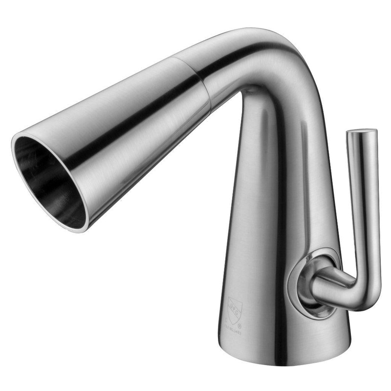 ALFI Brand AB1788-BN Brushed Nickel Single Hole Cone Waterfall Spout Brass Bathroom Sink Faucet With Single Lever
