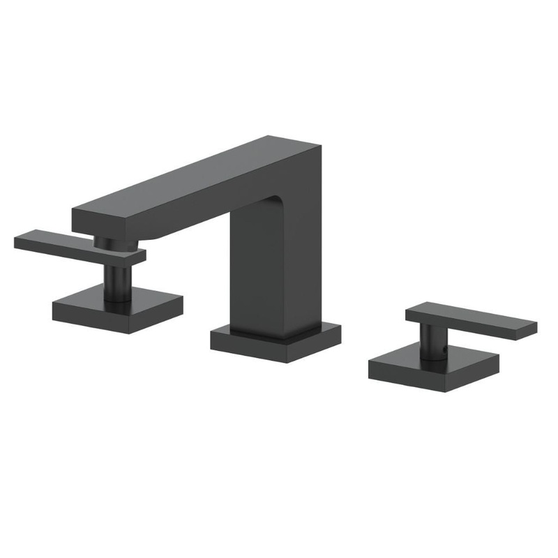 ZLINE Crystal Bay Widespread 1.5 GPM Matte Black Bathroom Faucet With Drain
