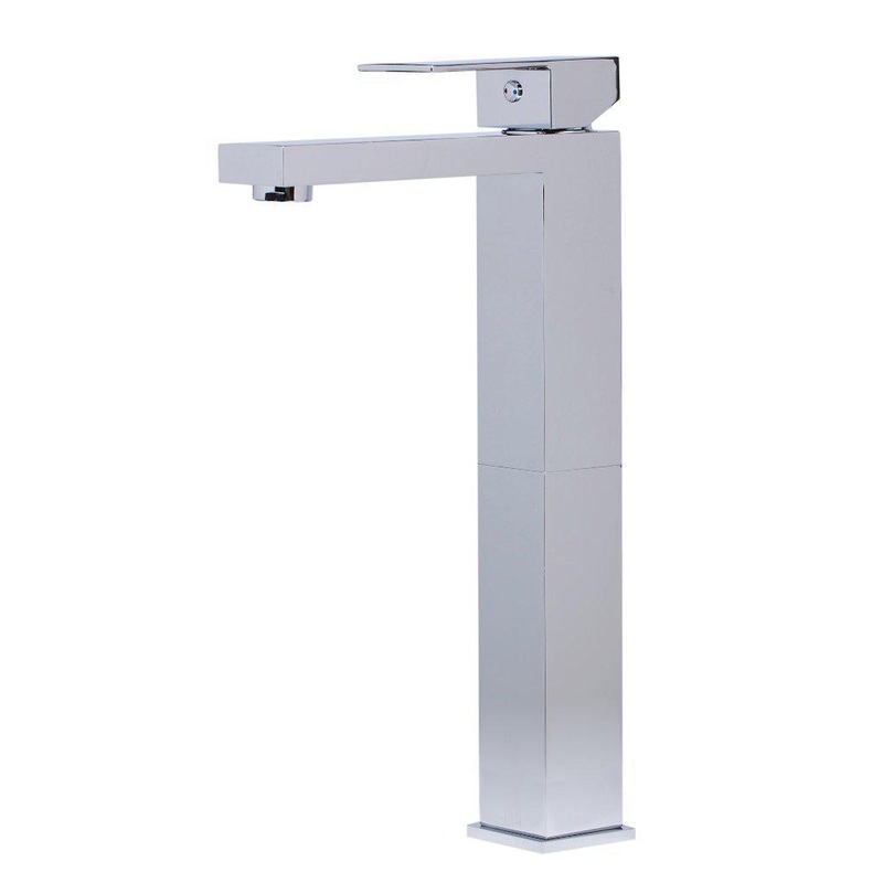 ALFI Brand AB1129-PC Polished Chrome Vessel Square Spout Brass Bathroom Sink Faucet With Single Lever