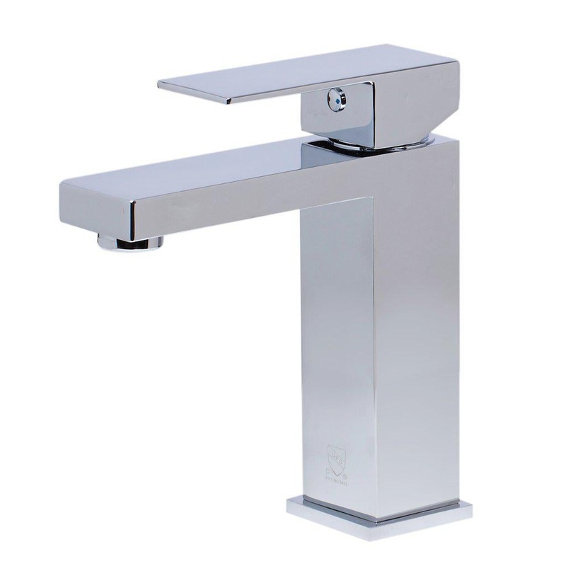 ALFI Brand AB1229-PC Polished Chrome Single Hole Square Spout Brass Bathroom Sink Faucet With Single Lever