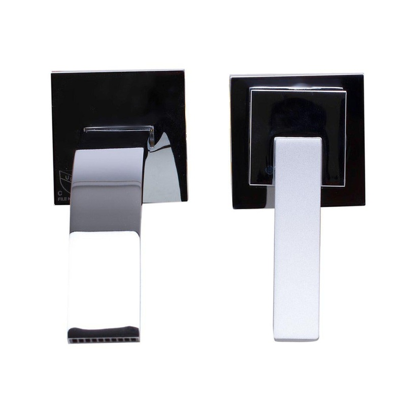 ALFI Brand AB1256-PC Polished Chrome Wall-Mounted Square Curved Spout Brass Bathroom Sink Faucet With Single Lever