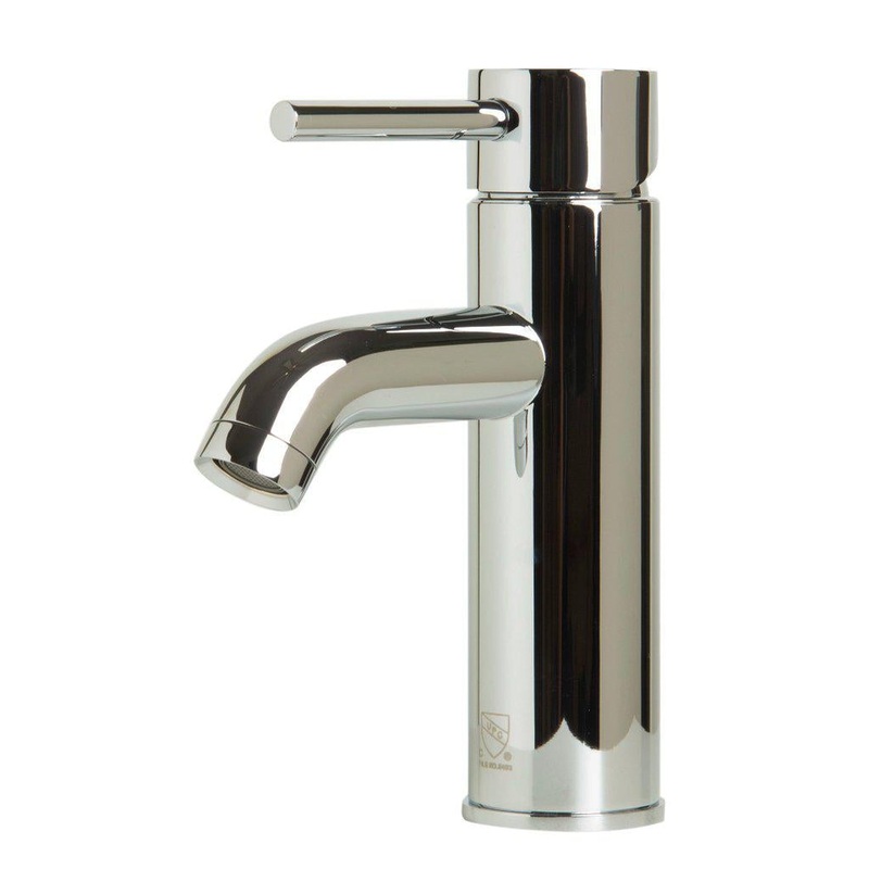 ALFI Brand AB1433-PC Polished Chrome Single Hole Round Spout Brass Bathroom Sink Faucet With Single Lever