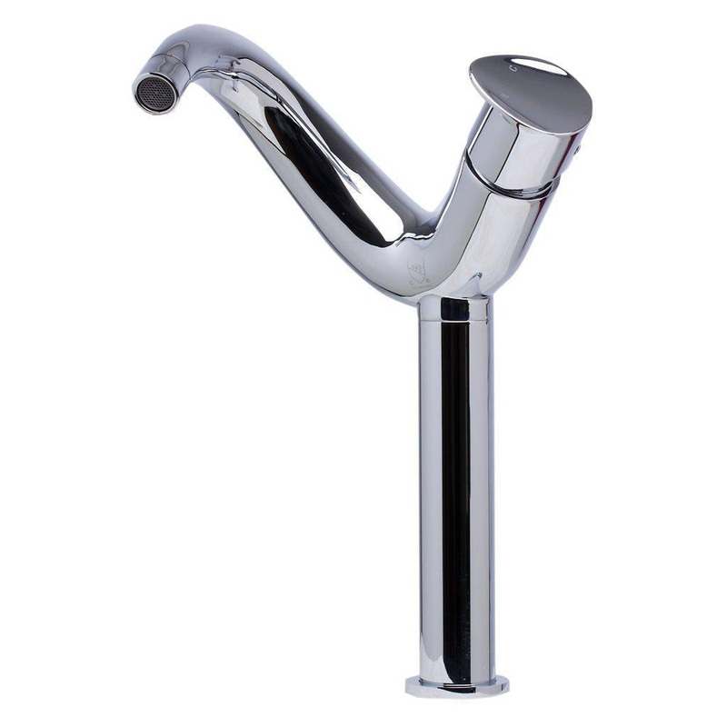 ALFI Brand AB1570-PC Polished Chrome Vessel Wave Spout Brass Bathroom Sink Faucet With Single Lever