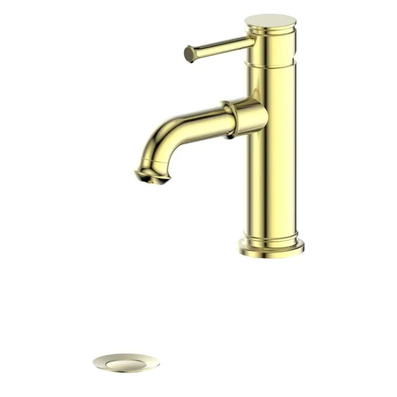 ZLINE Carnelian Single Hole 1.5 GPM Polished Gold Bathroom Faucet With Drain