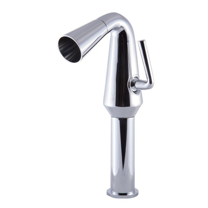 ALFI Brand AB1792-PC Polished Chrome Vessel Cone Waterfall Spout Brass Bathroom Sink Faucet With Single Lever