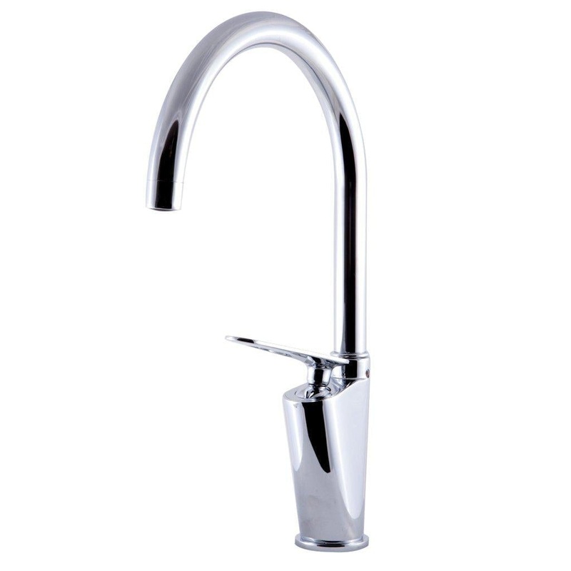 ALFI Brand AB3600-PC Polished Chrome Vessel Gooseneck Spout Brass Bathroom Sink Faucet With Single Lever