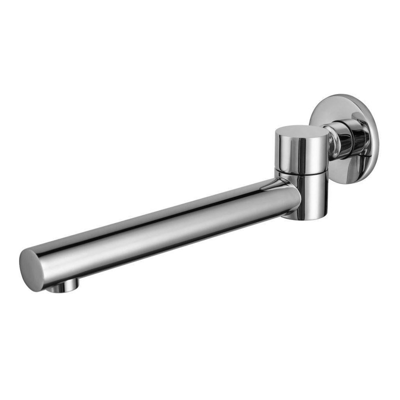 ALFI Brand AB6601-PC Polished Chrome Wall-Mounted Solid Brass Round Foldable Bathtub Spout