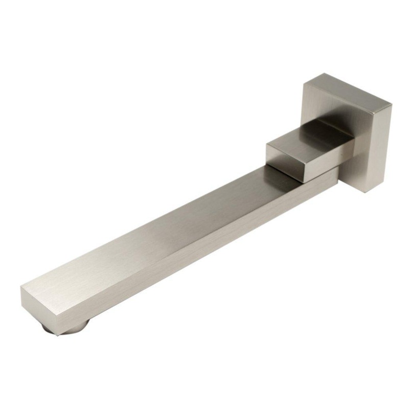ALFI Brand AB7701-BN Brushed Nickel Wall-Mounted Solid Brass Square Foldable Tub Spout