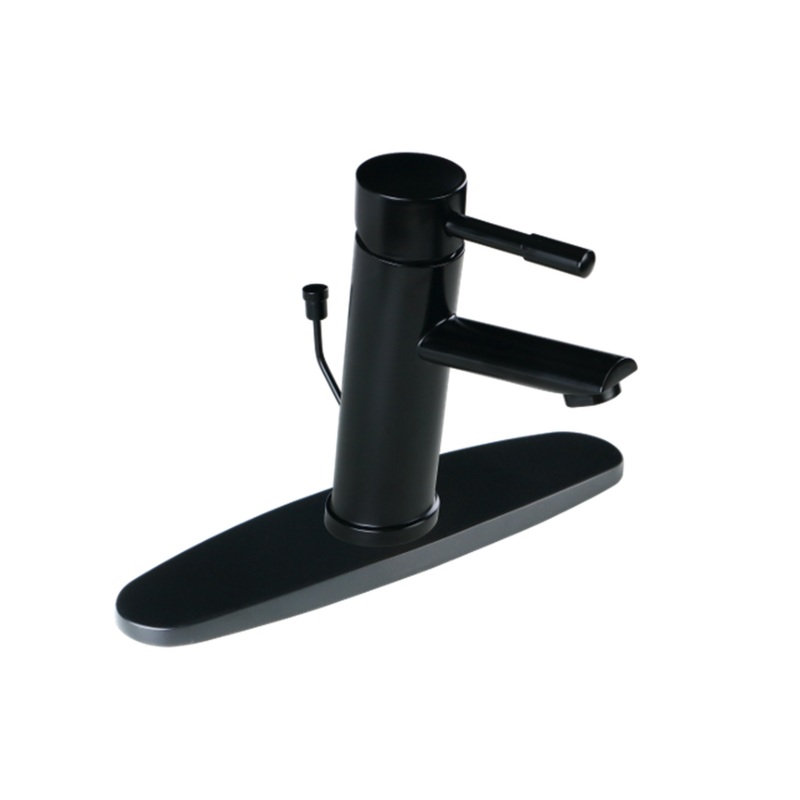 AFAstainless Solid T-304 Matte Black Modern Single Handle Bathroom Faucet With Stainless Steel Pop-up Drain