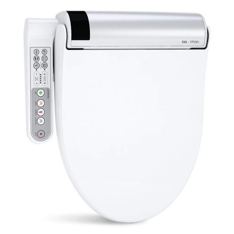 Bio Bidet Bliss BB-1700 18" White Elongated Premier Class Bidet Toilet Seat With Side Control Panel