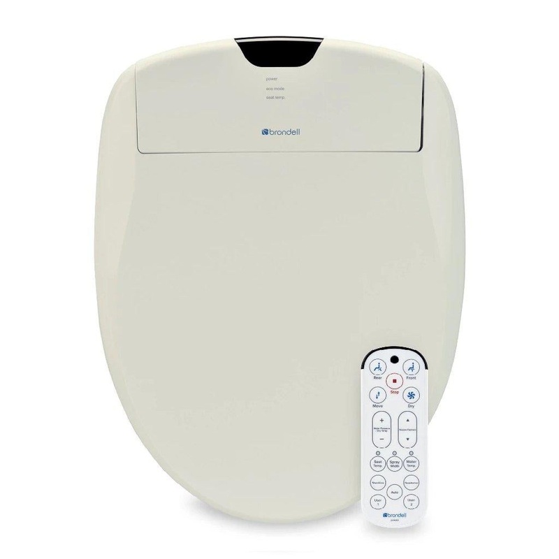 Brondell Swash 1400 19.55" Biscuit Round Electric Luxury Bidet Toilet Seat With Wireless Remote Control
