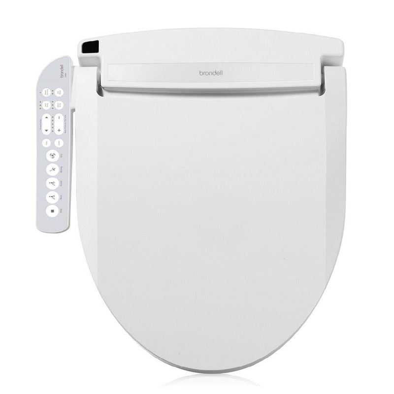 Brondell Swash Select DR801 19.5" White Round Electric Advanced Bidet Toilet Seat With Side Control Panel