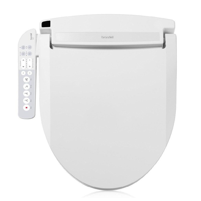 Brondell Swash Select EM417 19.5" White Round Electric Advanced Bidet Toilet Seat With Side Control Panel