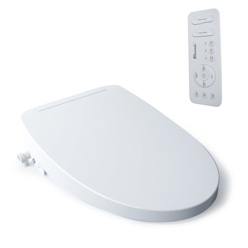 5Seconds RS Series 15" White Elongated Soft Close Smart Electric Bidet Toilet Seat
