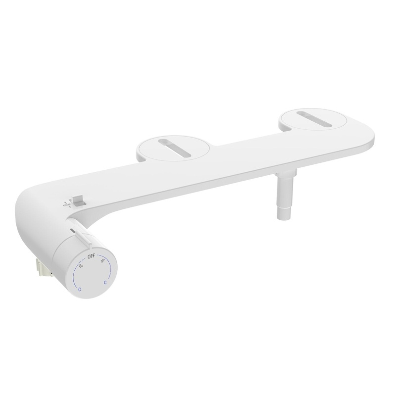 Aim to Wash! White Slim Non-Electric Bidet Attachment with Nozzle Adjuster