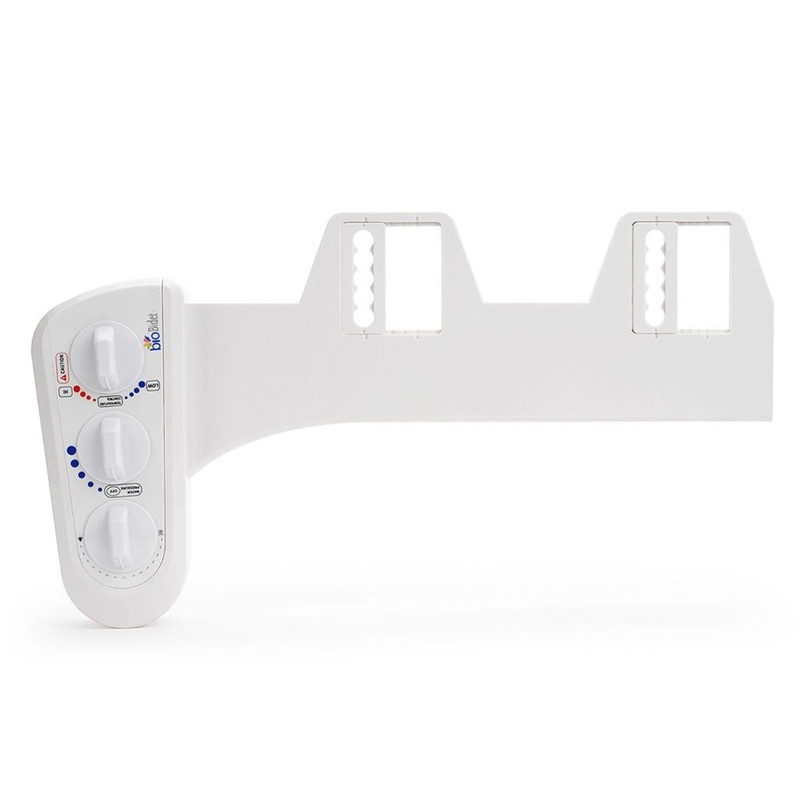 Bio Bidet BB-270 17" White Duo Non-Electric Bidet Attachment With Retractable Dual Nozzle