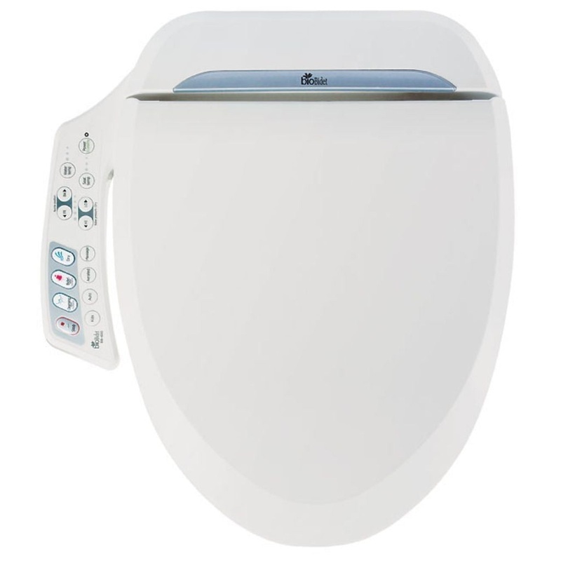 Bio Bidet Ultimate BB-600 18" White Elongated Advanced Bidet Toilet Seat With Side Control Panel