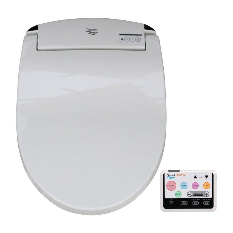Dignity Solutions Cascade 3000 21" Elongated White Electric Bidet Toilet Seat With Large Remote Control
