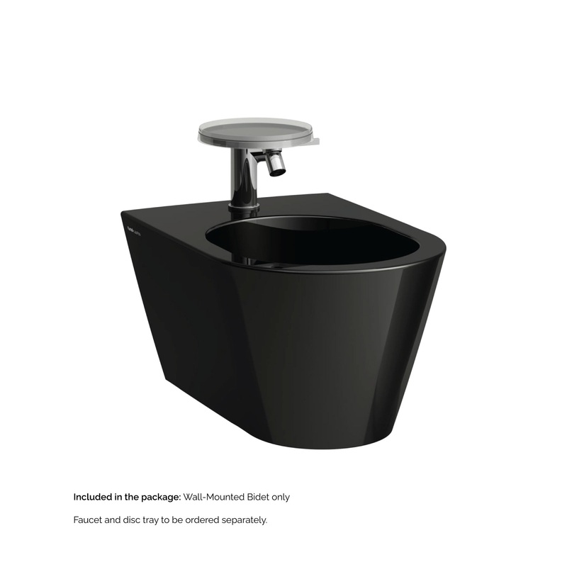 Laufen Kartell 15" x 11" Single-Hole Glossy Black Wall-Mounted Bidet