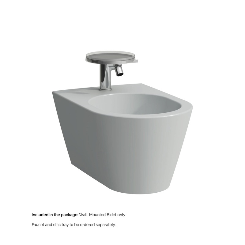 Laufen Kartell 15" x 11" Single-Hole Matte Gray Wall-Mounted Bidet