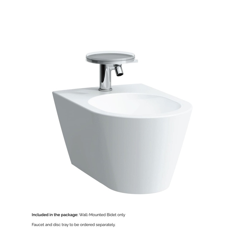 Laufen Kartell 15" x 11" Single-Hole White Wall-Mounted Bidet