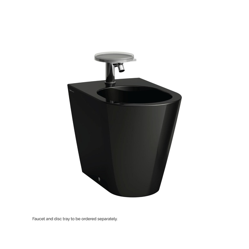 Laufen Kartell 15" x 16" Single-Hole Glossy Black Floor-Mounted Bidet
